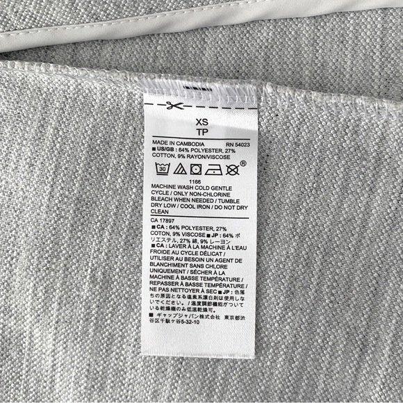 Banana Republic Textured Knit Moto Jacket Asymmetrical Zip, Light Grey size XS - Picture 4 of 5